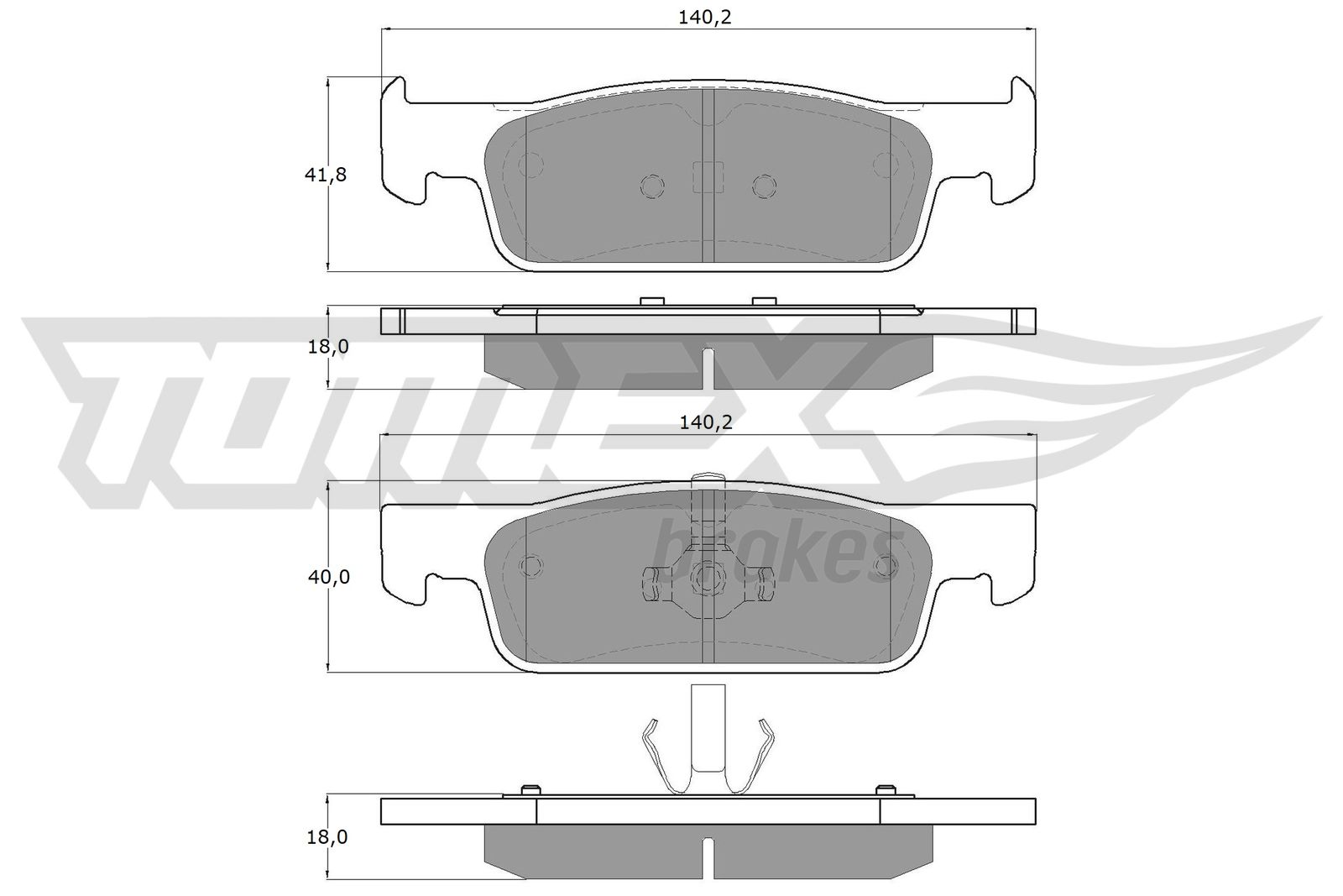 Sada brzdových platničiek kotúčovej brzdy TOMEX Brakes
